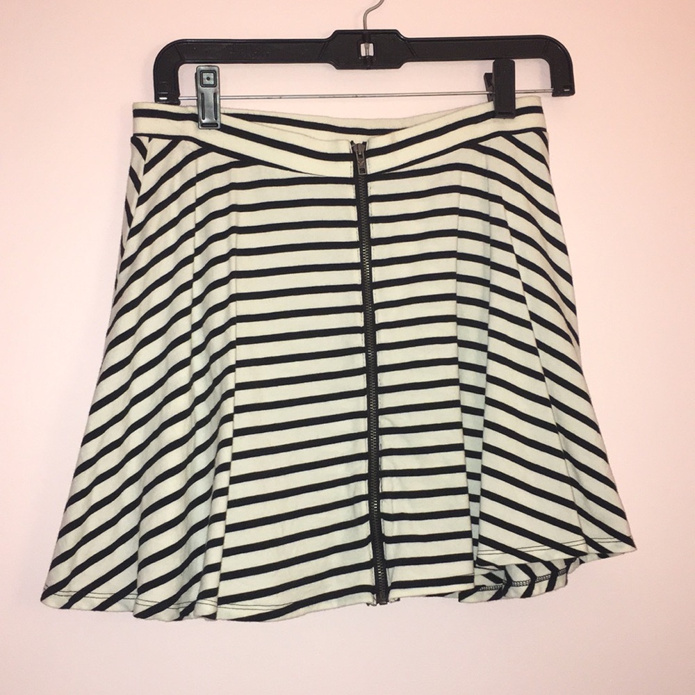 Black and white striped skirt